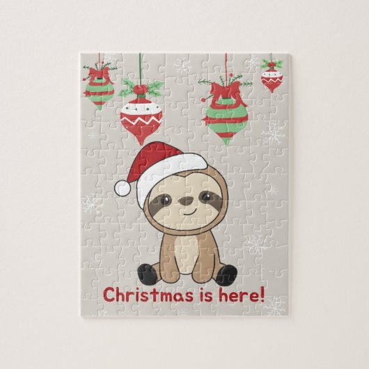 Sloth Christmas Snow Winter Animals Sloths Jigsaw Puzzle (Vertikal)