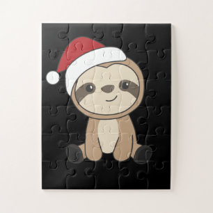 Sloth Christmas Snow Winter Animals Sloths Jigsaw Puzzle