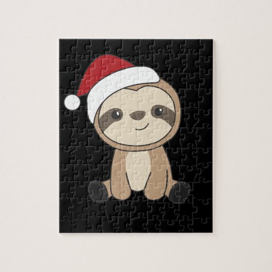 Sloth Christmas Snow Winter Animals Sloths Jigsaw Puzzle (Vertikal)