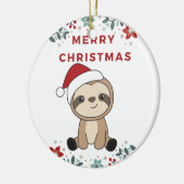 Sloth Christmas Snow Winter Animals Sloths Keramik Ornament (Links)