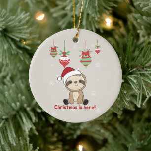 Sloth Christmas Snow Winter Animals Sloths Keramik Ornament