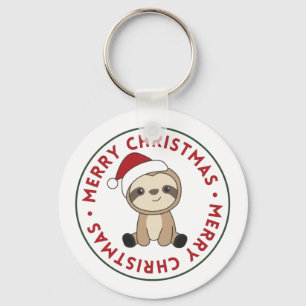 Sloth Christmas Snow Winter Animals Sloths Keychai Schlüsselanhänger
