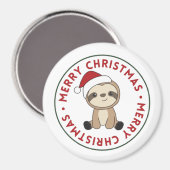 Sloth Christmas Snow Winter Animals Sloths Magnet (Vorderseite/Rückseite)