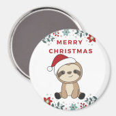 Sloth Christmas Snow Winter Animals Sloths Magnet (Vorderseite/Rückseite)