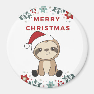 Sloth Christmas Snow Winter Animals Sloths Magnet