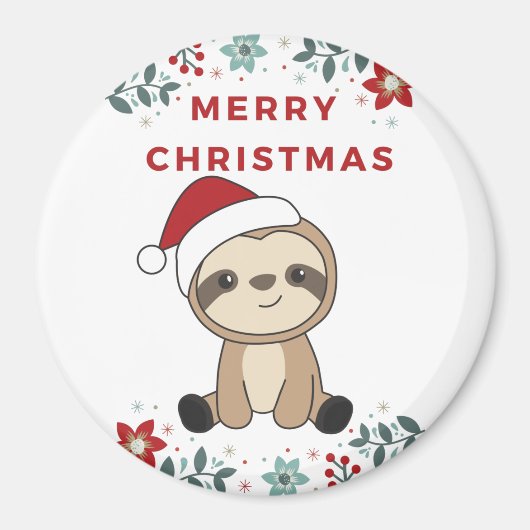 Sloth Christmas Snow Winter Animals Sloths Magnet (Vorne)
