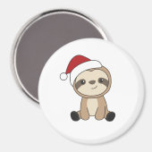 Sloth Christmas Snow Winter Animals Sloths Magnet (Vorderseite/Rückseite)