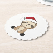 Sloth Christmas Snow Winter Animals Sloths Paper C Untersetzer (angewinkelt)