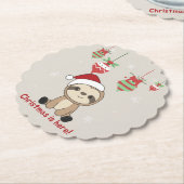 Sloth Christmas Snow Winter Animals Sloths Paper C Untersetzer (angewinkelt)