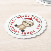 Sloth Christmas Snow Winter Animals Sloths Paper C Untersetzer (angewinkelt)
