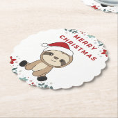 Sloth Christmas Snow Winter Animals Sloths Paper C Untersetzer (angewinkelt)