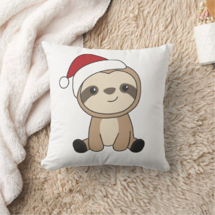 Sloth Christmas Snow Winter Animals Sloths Throw P Kissen