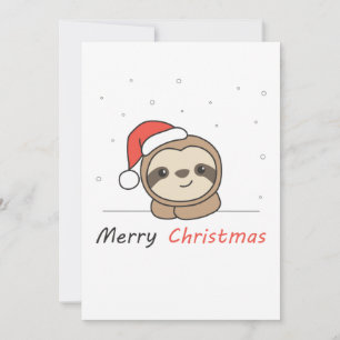Sloth Christmas Snow Winter Animals Slots Feiertagskarte