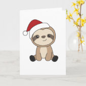 Sloth Christmas Snow Winter Animals Slots Karte (Gelbe Blume)