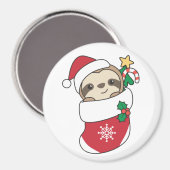 Sloth Christmas Snow Winter Animals Slots Magnet (Vorderseite/Rückseite)