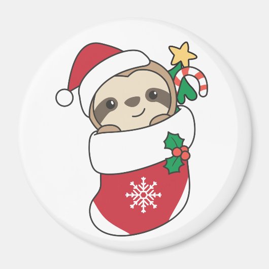 Sloth Christmas Snow Winter Animals Slots Magnet (Vorne)