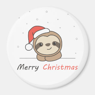 Sloth Christmas Snow Winter Animals Slots Magnet