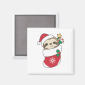 Sloth Christmas Snow Winter Animals Slots Magnet (Vorderseite/Rückseite)