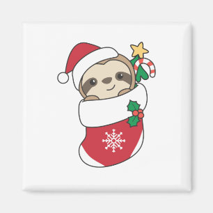 Sloth Christmas Snow Winter Animals Slots Magnet