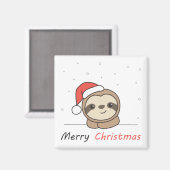 Sloth Christmas Snow Winter Animals Slots Magnet (Vorderseite/Rückseite)