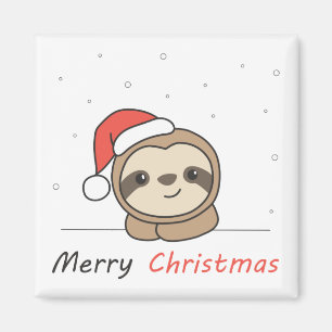 Sloth Christmas Snow Winter Animals Slots Magnet