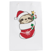 Sloth Christmas Snow Winter Animals Slots Mittlere Geschenktüte (Vorderseite)