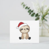 Sloth Christmas Snow Winter Animals Slots Postkarte (Stehend Vorderseite)