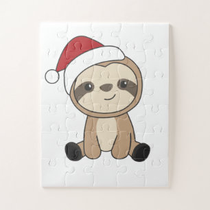 Sloth Christmas Snow Winter Animals Slots Puzzle