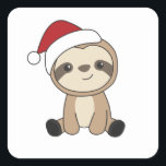 Sloth Christmas Snow Winter Animals Slots Quadratischer Aufkleber<br><div class="desc">Der Lustschwung mit sanfter Beleuchtung. Hübsche Tiere mit Geschenken und Schnee zu den Ferien. Auch lustig für Weihnachten im Juli. Fehler sind süße Tiere und perfekt zu Weihnachten.</div>