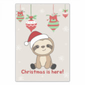 Sloth Christmas Snow Winter Animals Slots Sticker (Vorderseite)