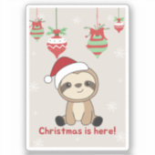 Sloth Christmas Snow Winter Animals Slots Sticker (Vorderseite)
