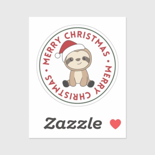 Sloth Christmas Snow Winter Animals Slots Sticker (Blatt)