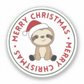 Sloth Christmas Snow Winter Animals Slots Sticker (Vorderseite)