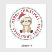 Sloth Christmas Snow Winter Animals Slots Sticker (Blatt)