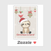 Sloth Christmas Snow Winter Animals Slots Sticker (Blatt)