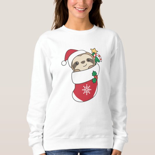 Sloth Christmas Snow Winter Animals Slots Sweatshirt (Vorderseite)