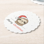 Sloth Christmas Snow Winter Animals Slots Untersetzer (angewinkelt)