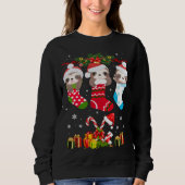 Sloth Christmas Sock Sloth Weihnachtsmannmütze Lig Sweatshirt (Vorderseite)