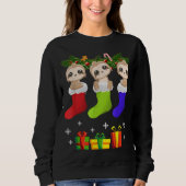 Sloth Christmas Sock Sloth Weihnachtsmannmütze Lig Sweatshirt (Vorderseite)