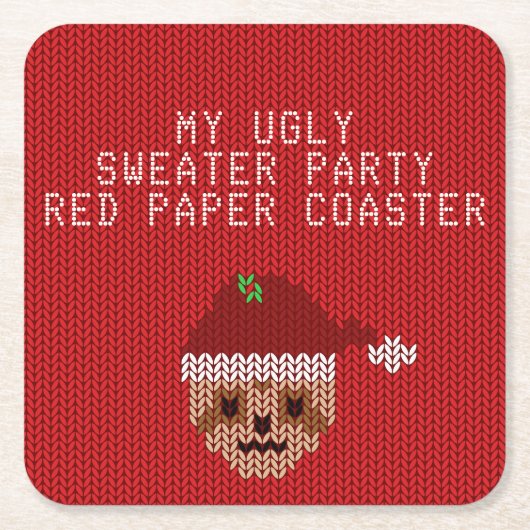 Sloth Christmas Sweater Party Paper Untersetzer (Vorderseite)