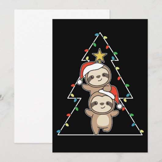 Sloth Christmas Tree Christmas Animals Sloths (Vorne/Hinten)