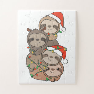 Sloth Christmas Tree Christmas Animals Sloths Puzzle
