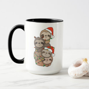 Sloth Christmas Tree Christmas Animals Sloths Tasse
