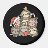 Sloth Christmas Tree Funny Animal Christmas Magnet (Vorne)