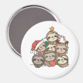 Sloth Christmas Tree Funny Animal Christmas Magnet (Vorderseite/Rückseite)