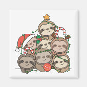Sloth Christmas Tree Funny Animal Christmas Magnet (Vorne)