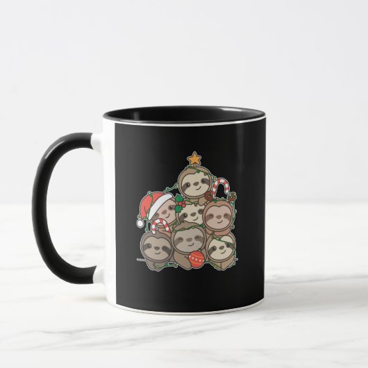 Sloth Christmas Tree Funny Tasse (Links)