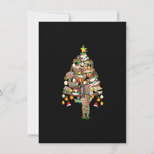 Sloth Christmas Tree Lights Xmas Lover Merry Sloth Einladung (Vorderseite)