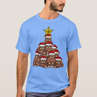 Sloth Christmas Tree Niedliche Weihnachtsbaumtiere T-Shirt