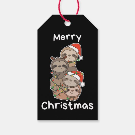 Sloth Christmas Tree Weihnachtsanimals Sloths Gift Geschenkanhänger (Vorderseite)